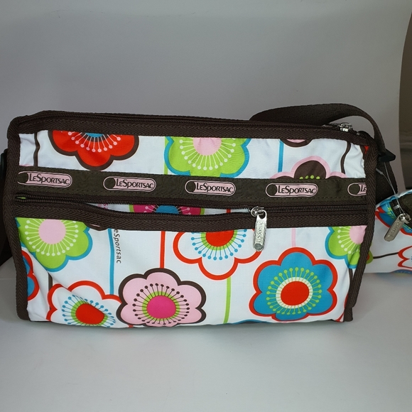 Lesportsac Graphic Flowers Classic Crossbody / Hobo Bag - Picture 10 of 12